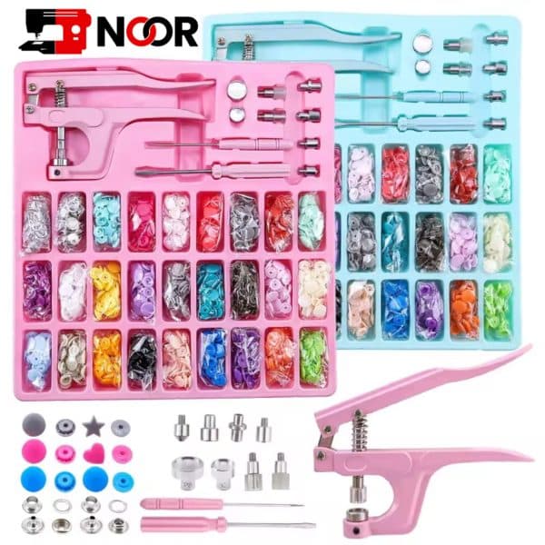 Snaps Fasteners Kit, Snap Buttons T5 with Installment Tool Kit Colorful Plastic Snaps for Sewing Clothing Crafting