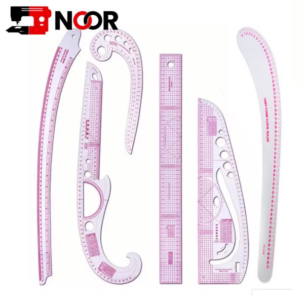 New 6Pc/et Ruler Tailor Meauring Kit Clear ewing Drawing Ruler Yardtick leeve Arm French Curve et Cutting Ruler Paddle Wheel