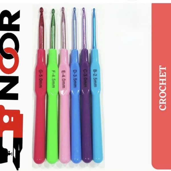 06 Pcs | Set  Aluminium Crochet Hooks | 6 SIZE  - Colorful